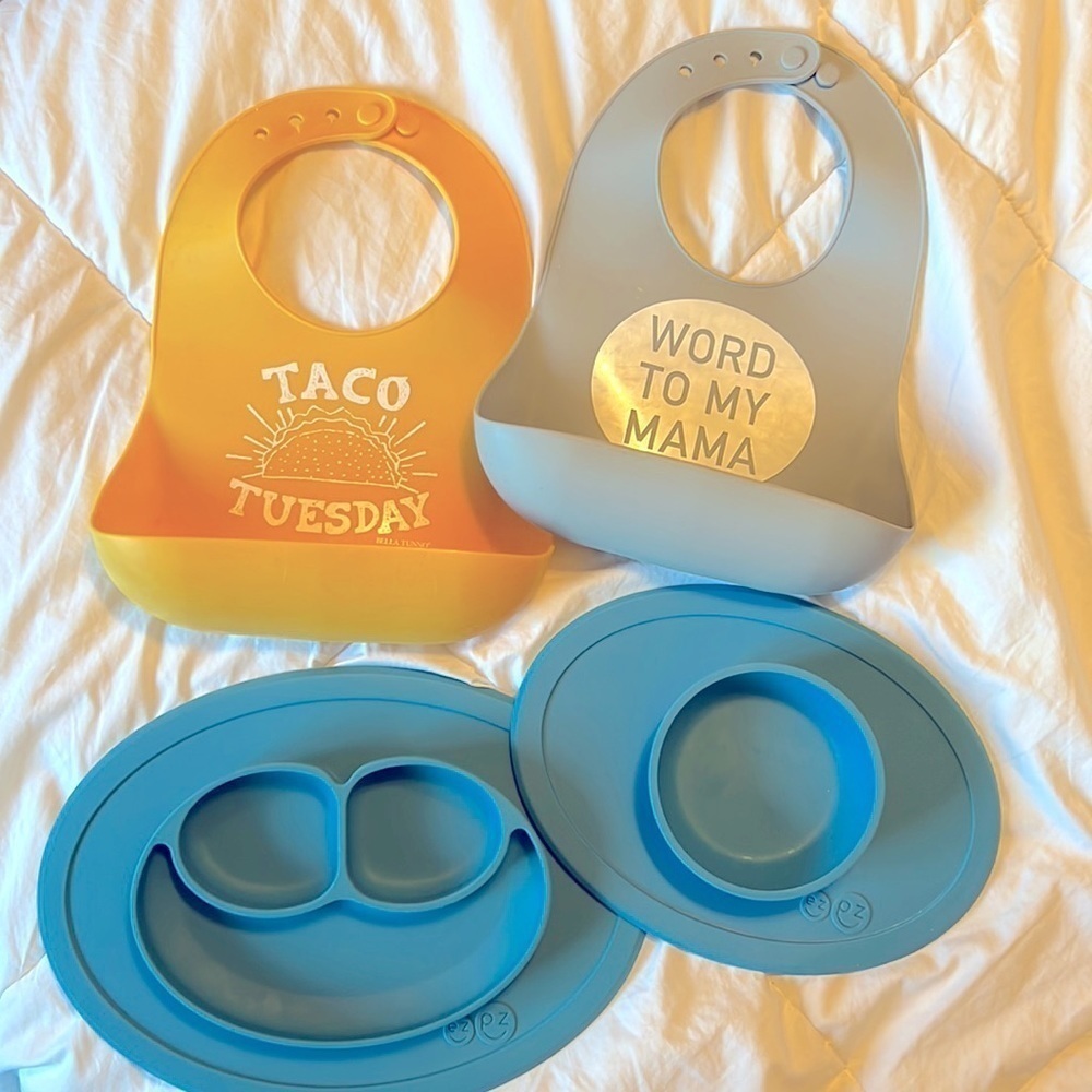 Plate, Bowl & Bib set